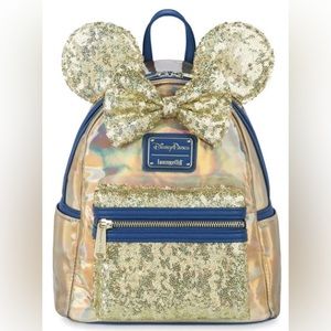 NWT Disney Iridescent gold and blue loungefly